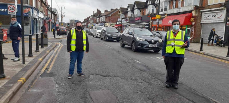 Cllr Khan and Cllr Smith at St Albans Road improvements
