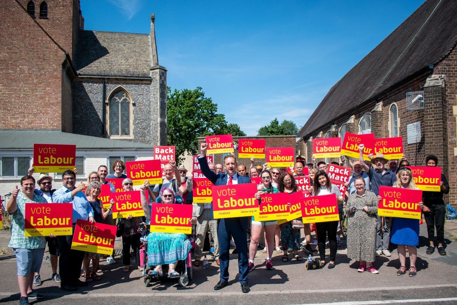 A group of campaigners with parliamentary candidate Matt Turmaine